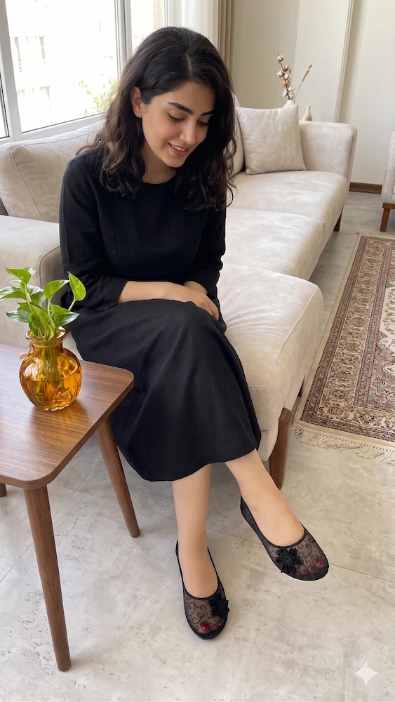 ست پاپوش مجلسی زنانه با لباس مجلسی