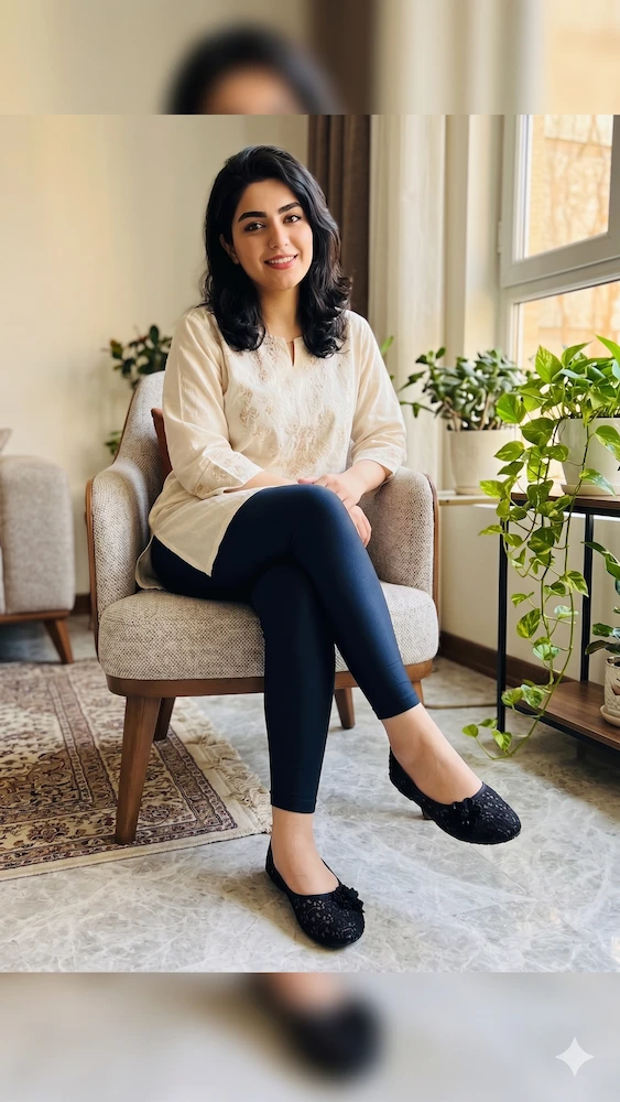 پاپوش مجلسی زنانه یراق‌دار ست شده با پیراهن